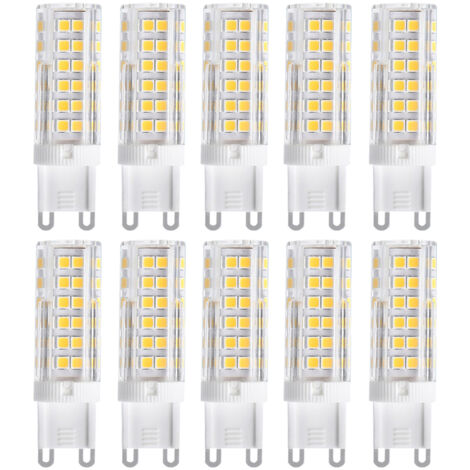 AUTRUCKER 10pc Ampoule LED maïs, perles LED, convient aux fours à micro-ondes, culot céramique à double broche, G9-7W, lumière neutre (1/4)