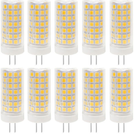 AUTRUCKER Lot de 10 mini ampoules LED en forme d'épi de maïs, LED de sécurité, ampoules LED en céramique, remplacement halogène, G4-9W, lumière chaude (1/5)