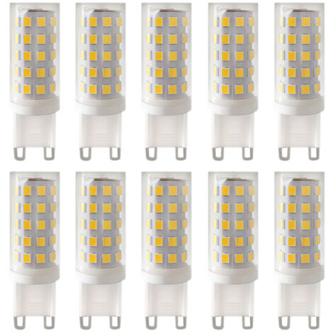 AUTRUCKER Lot de 10 mini ampoules LED maïs, perles LED de sécurité, ampoules LED en céramique,alternatives aux ampoules halogènes,G9-6W,lumière neutre