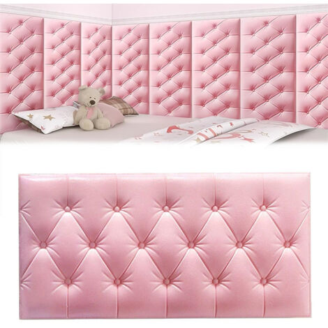 LEDANDER Protection murale pour enfants, rembourrage de berceau rembourré avec adhérence sécurisée, autocollant mural anti-collision pour chambre ou salle de jeux (blanc, 70x35 cm)