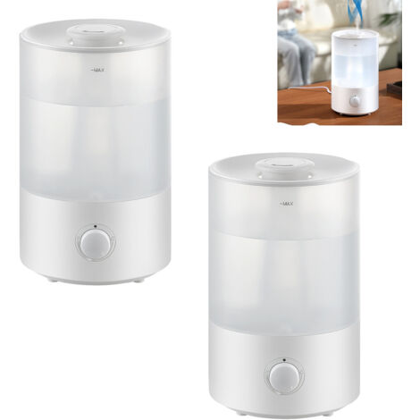 LEDANDER Deux humidificateurs de chambre de 4 L, humidificateurs à brume froide, humidificateurs silencieux de 38 dB, adaptés aux chambres (blanc) (1/5)
