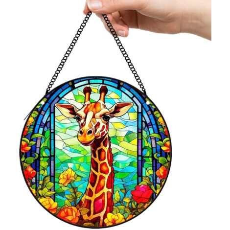 9 cm Attrape-soleil fleurs en verre coloré, décoration murale et fenêtre, cadeau pour couple (1/5)