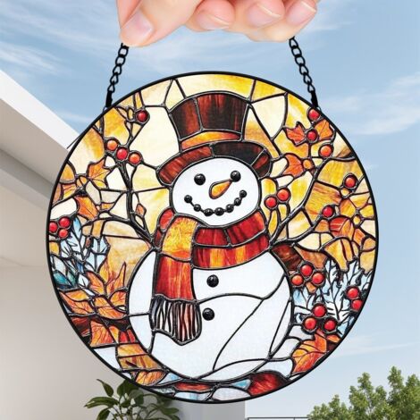 20 cm Attrape-soleil floral en verre coloré, panneau décoratif pour fenêtre, cadeau maman amoureux (1/5)