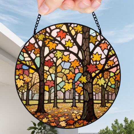 9 cm Attrape-soleil en verre coloré fleurs, suspension décorative fenêtre, cadeau pour femme homme maman (1/5)