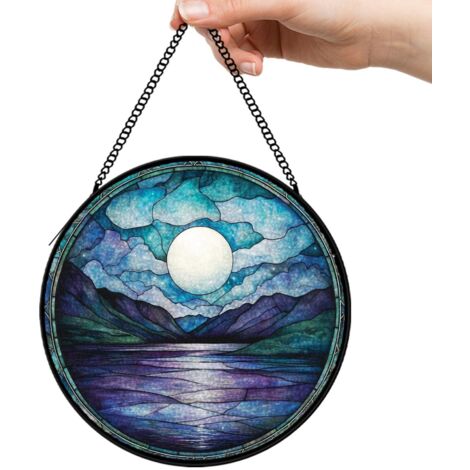 12,5 cm Attrape-soleil vitrail fleurs sauvages oiseaux papillons, suspension murale, cadeau maman (1/5)