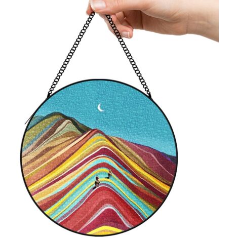 16 cm Attrape-soleil vitrail fleurs sauvages papillon abeille, décoration fenêtre suspendue, cadeau pour femme (1/5)