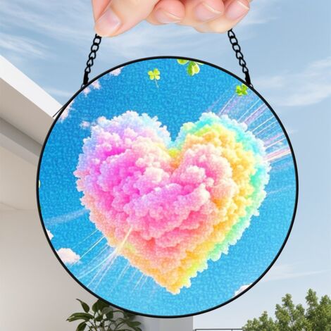20 cm Attrape-soleil fleurs oiseaux abeille en verre coloré, décoration intérieure, cadeau femme (1/5)