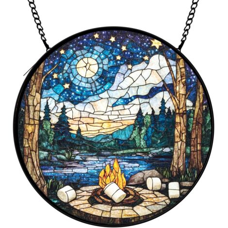 9 cm Attrape-soleil fleurs oiseaux abeille en verre coloré, panneau fenêtre intérieur, cadeau femme (1/5)