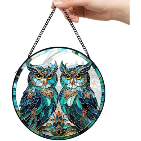9 cm Attrape-soleil fleurs oiseaux abeille en verre coloré, panneau fenêtre, cadeau femme maman (1/5)