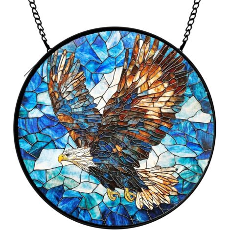30 cmDécoration vitrail attrape-soleil fleurs papillons oiseaux, panneau intérieur, cadeau maman (1/5)