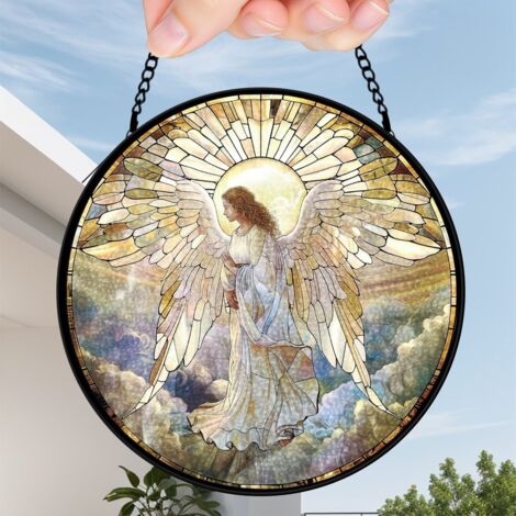 9 cm Attrape-soleil vitrail floral papillon abeille, suspension fenêtre, cadeau femme (1/5)