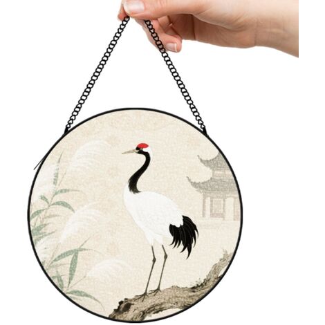9 cm Attrape-soleil fleurs sauvages en vitrail coucher de soleil, décoration murale, cadeau femme (1/5)