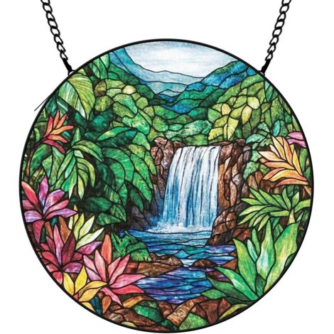 9 cm Attrape-soleil fleurs sauvages papillons abeilles en verre coloré, suspension maison, cadeau femme (1/5)