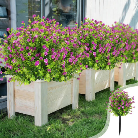 Ensemble de décoration de camélias artificiels, verdure synthétique résistante aux UV, comprenant des fleurs et un insert de sol, rouge violacé
