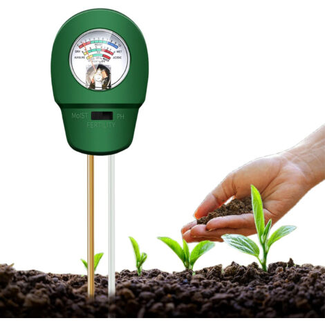 LEDANDER pH-mètre pour sol — Testeur de sol 3-en-1 : Mesure l'humidité, la fertilité et le pH convient aux plantes pot aux jardins aux exploitations (1/5)