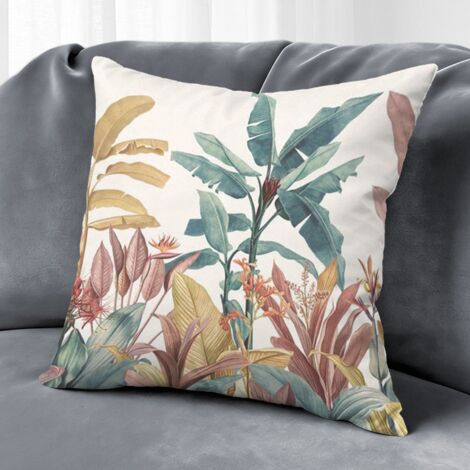 Housse de coussin fleurs printemps été, décoration maison jardin,50×50cm