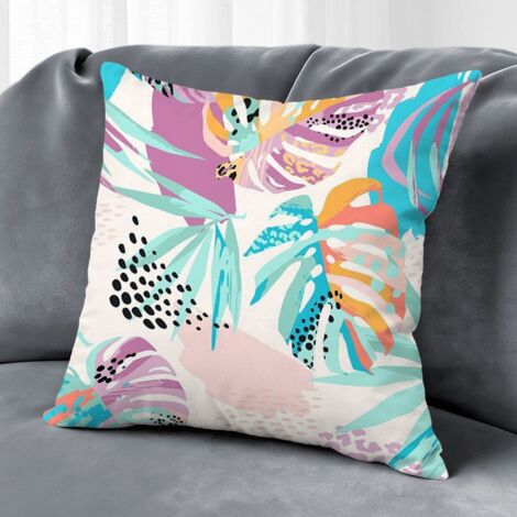 Housse de coussin fleurs printemps, décoration intérieur maison,45×45cm (1/5)