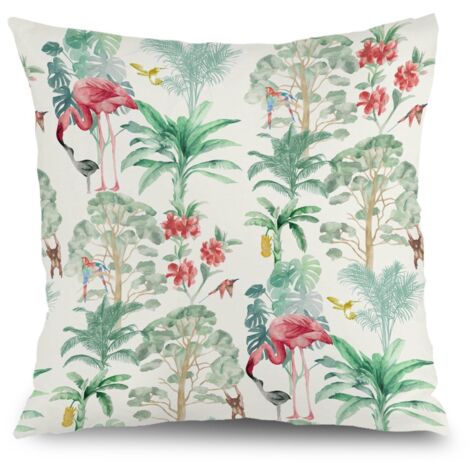 Housse de coussin extérieur floral, décoration terrasse maison,45×45cm (1/5)