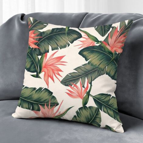 Housse de coussin extérieur floral, décoration terrasse patio canapé-lit,45×45cm
