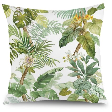 Housse de coussin extérieur floral, décoration chaise banc terrasse,45×45cm (1/5)