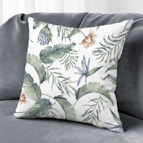 Housse de coussin patio fleurs, décoration canapé extérieur,50×50cm