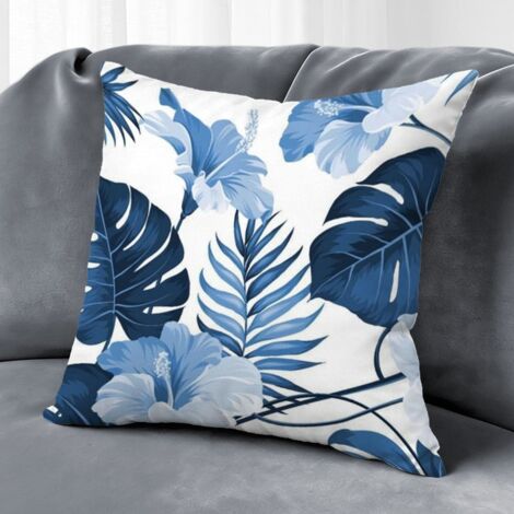 Housse de coussin floral extérieur, décoration terrasse jardin,50×50cm (1/5)
