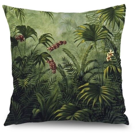 Housse de coussin floral coton fleurs, décoration maison rustique,50×50cm