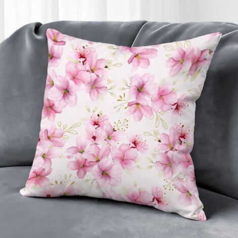 Housse de coussin floral coton papillon, décoration canapé intérieur,45×45cm (1/5)