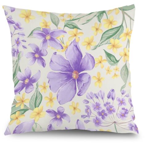 Housse de coussin floral printemps, décoration salon intérieur,50×50cm (1/5)