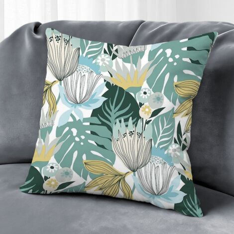 Housse de coussin floral printemps été, décoration maison élégante,50×50cm (1/5)