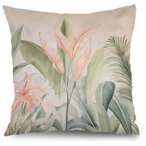 Housse de coussin jardin floral, décoration canapé-lit extérieur,45×45cm (1/5)