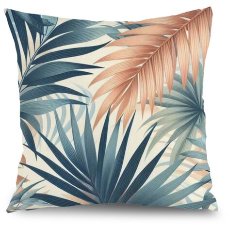 Housse de coussin extérieur floral, style ferme pour jardin,50×50cm (1/5)