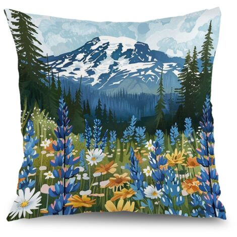 Housse de coussin floral extérieur, décoration chaise banc maison,45×45cm (1/5)