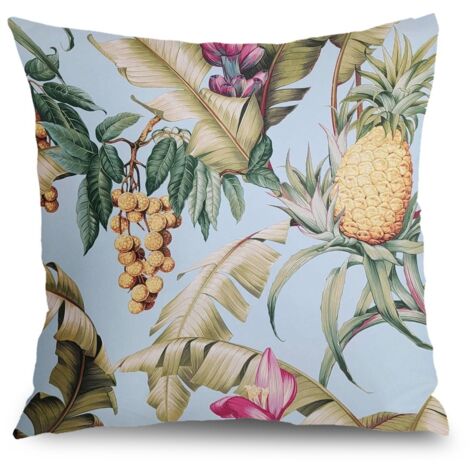 Housse de coussin floral jardin, décoration chaise banc maison,45×45cm (1/5)