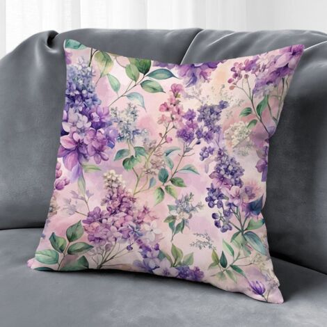 Housse de coussin floral coton papillon, décoration intérieur extérieur,45×45cm (1/5)