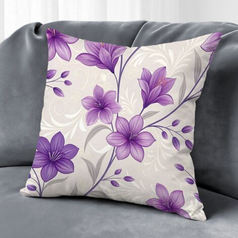 Housse de coussin plantes papillons, décoration canapé-lit,40×40cm (1/5)