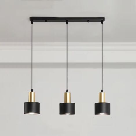 Suspension noire pour îlot de cuisine, mini suspension avec cordon de 130 cm, suspension industrielle moderne, blanc froid