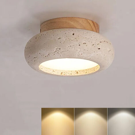 Luminaire Plafond Dimmable 3000K/4500K/6000K -Style Vintage, Ø15cm - Idéal pour Éclairer un Couloir, Îlot de Cuisine, Chambre et Salon Moderne