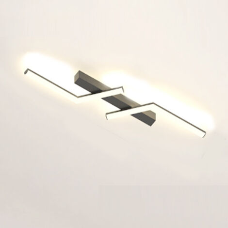 Plafonnier LED noir, 120 cm, lumière blanche, veilleuse LED, adapté pour chambre à coucher, cuisine, salon (1/5)
