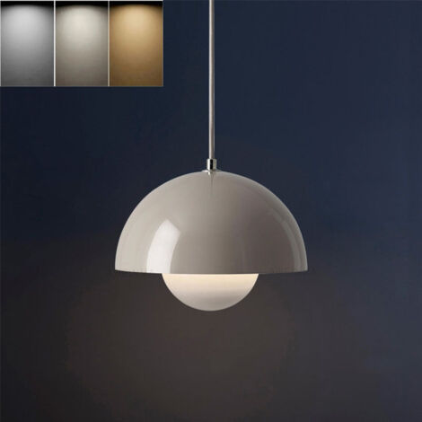 Lustre encastré design danois nordique, plafonnier E27, température de couleur réglable de 3000 K à 6500 K, pour la salle à manger, la chambre, gris (1/5)