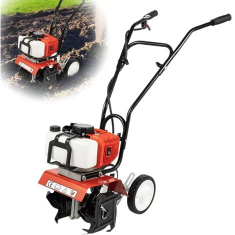 Mini motoculteur 1.9KW 52CC,motoculteur de jardin, moteur à essence deux temps,adapté à l'arrosage,au creusement et au désherbage,6500-7000 tr/min