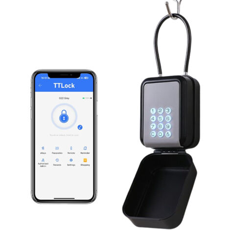 LEDANDER Coffre-fort à clés intelligent sans fil avec application TTlock, accès temporaire et permanent, fixation murale et portable, idéal pour les hôtes Airbnb, les propriétaires et les entreprises. (1/5)