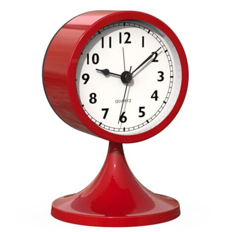 LEDANDER Réveil analogique rétro – Petite horloge de bureau au design mignon et épuré, avec rétroéclairage et veilleuse – Silencieuse (sans tic-tac) – Fonctionne sur piles – Idéale pour enfants, chamb (1/5)