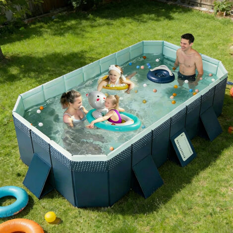 LEDANDER Piscine extérieure portable non gonflable de 1,8 m, grande piscine pliable pour la famille, les enfants, les adultes, les animaux domestiques