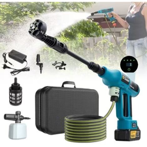 Nettoyeur haute pression électrique, 250 bars, pistolet de pulvérisation à 4 vitesses, adapté au nettoyage de voitures, compatible avec Makita 18V.