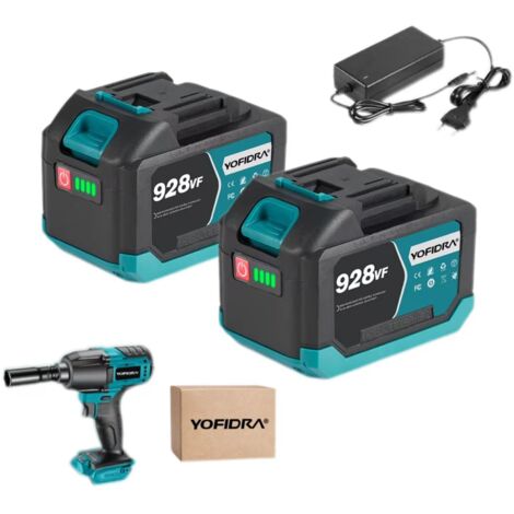 Lot de 2 batteries au lithium rechargeables, 928VF, 22500mAh, compatibles avec les outils électriques sans fil Makita 18-21V, chargeur inclus. (1/5)