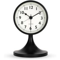 Réveil numérique, horloge de bureau, en métal noir, avec fonction veilleuse, fonctionne sur piles, convient tables de chevet, aux chambres et bureaux