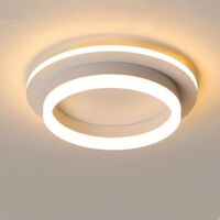 AUTRUCKER Plafonnier LED rond simple, plafonnier encastré pour couloir, petit plafonnier, rond, blanc, trois couleurs réglables.