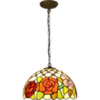 LEDANDER Lustre en verre de style Tiffany de 30 cm, luxueux et vintage, convenant au salon, à la salle à manger, à la chambre, à la cuisine et à d'autres pièces de la maison.