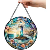 12,5 cm Attrape-soleil fleurs sauvages abeille papillon en verre coloré, décoration maison, cadeau femme
